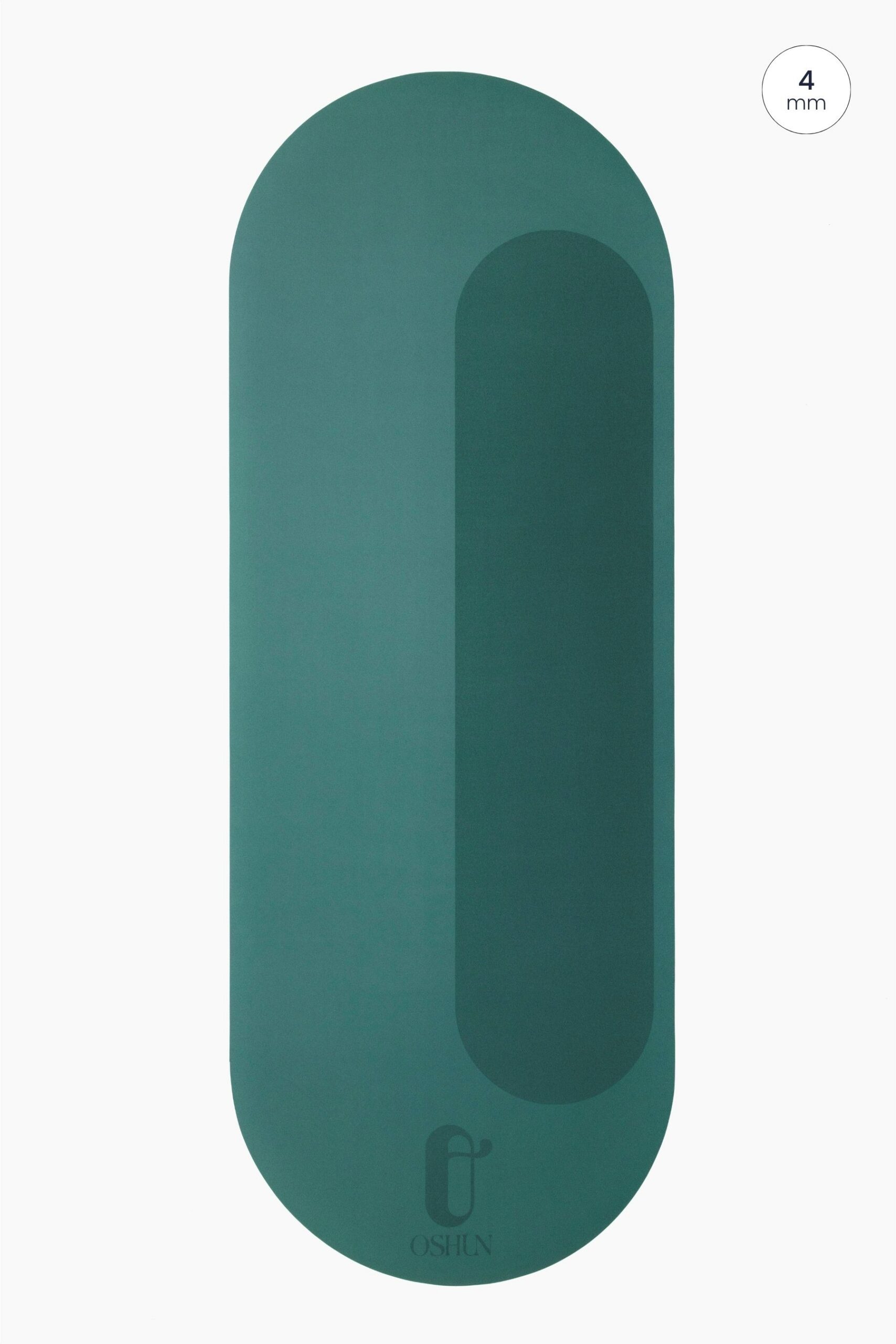 Tapis de yoga Anahita Bleu Paon Oshun, tapis de yoga design français, ovale à double arrondi, antidérapant, écologique et confortable, idéal pour Vinyasa, Hatha Yoga et Pilates.