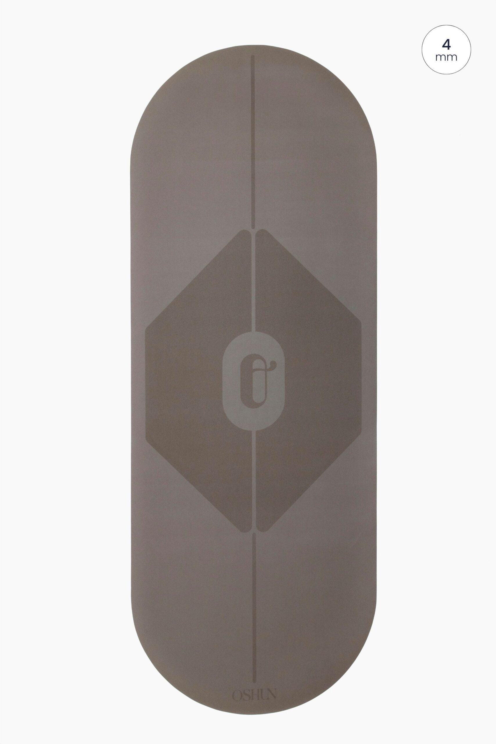 tapis de yoga Ogma, divinité de la sagesse, beige sarrasin en caouchouc naturel biosourcé