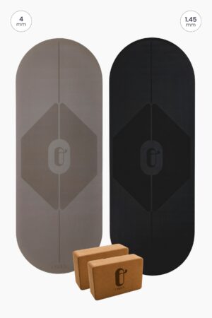 tapis de yoga Ogma, divinité de la sagesse, beige sarrasin en caouchouc naturel biosourcé