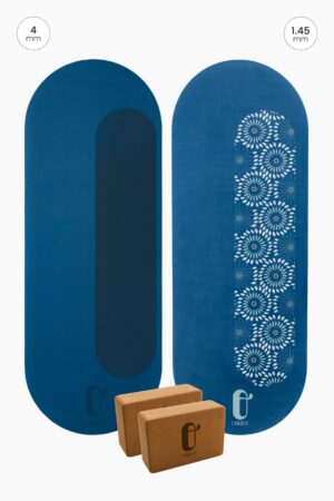 Tapis de yoga Nabia Oshun en microfibre naturelle, design ovale à double arrondi, écologique, antidérapant et durable, conçu à Paris