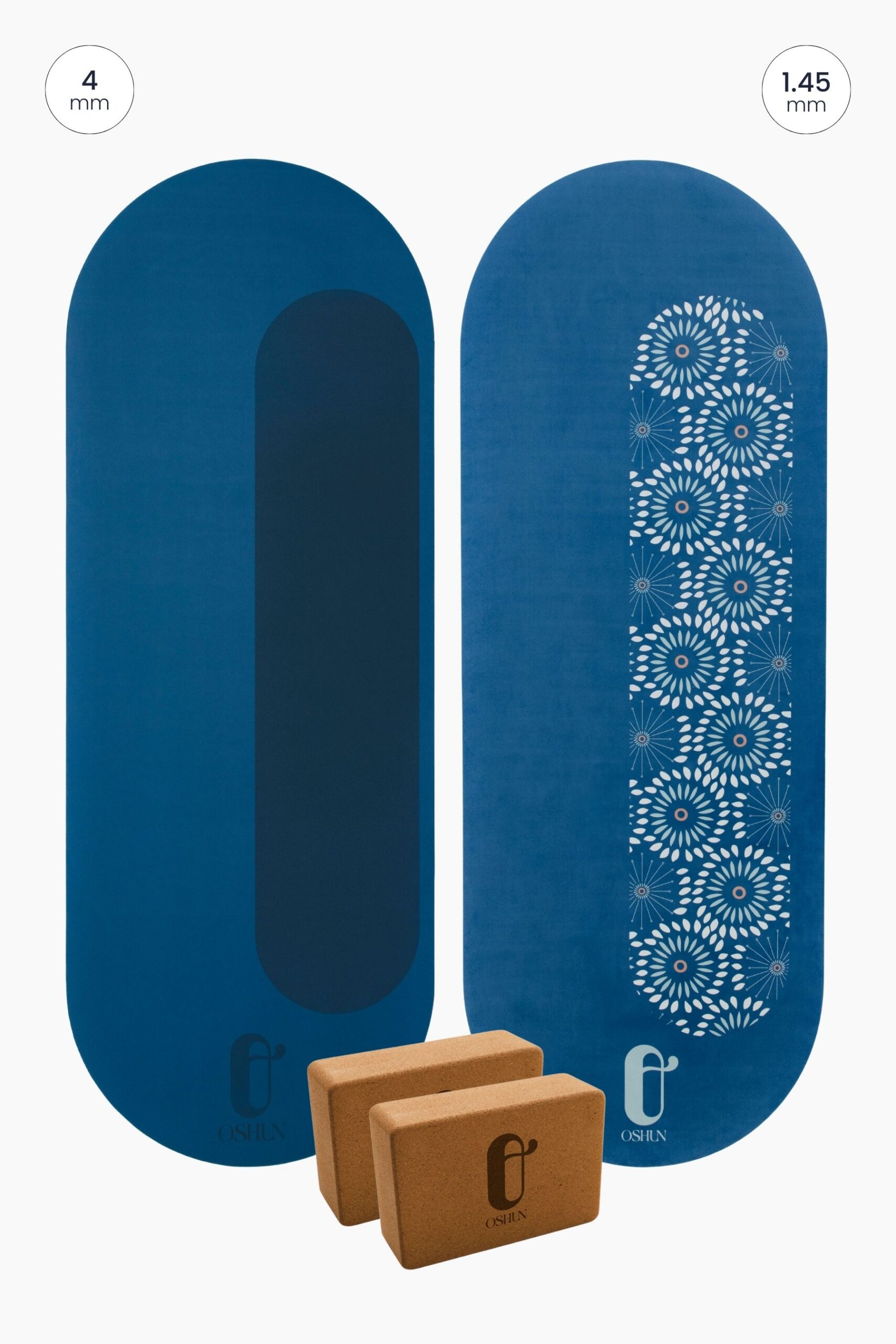 Tapis de yoga Nabia Oshun en microfibre naturelle, design ovale à double arrondi, écologique, antidérapant et durable, conçu à Paris